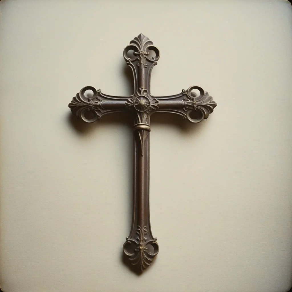 Une clé antique en fer forgé, rouillée, avec une crosse usée par des mains qui l’ont tournée cent fois. Posée sur un morceau de tissu élimé, couleur terre.